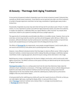 Ai-beauty - Thermage Anti-Aging Treatment