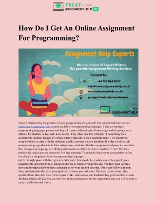 How Do I Get An Online Assignment For Programming