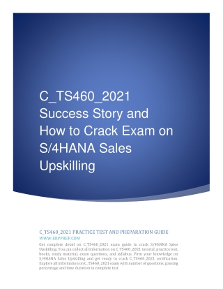 C_TS460_2021 Success Story and How to Crack Exam on S4HANA Sales Upskilling