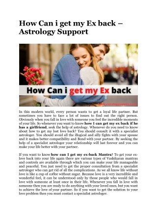 How Can i get my Ex back – Astrology Support