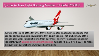 Qantas Airlines Flight Booking Number  1-866-579-8033