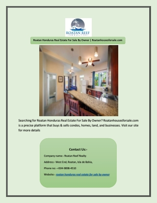Roatan Honduras Real Estate For Sale By Owner | Roatanhousesforsale.com
