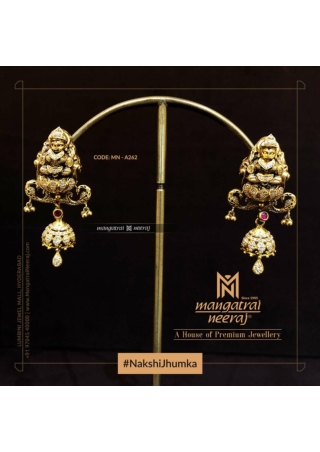 Nakshi Jhumkis with Diamonds
