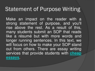 Statement of Purpose Writing