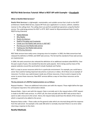 RESTful Web Services Tutorial: What is REST API with Example – Visualpath