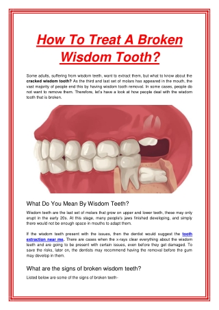 How To Treat A Broken Wisdom Tooth