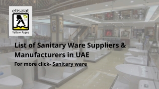 List of Sanitary Ware Suppliers & Manufacturers in UAE