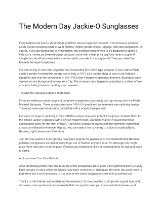 The Modern Day Jackie-O Sunglasses