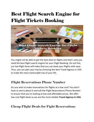 Best Flight Search Engine for Flight Tickets Booking