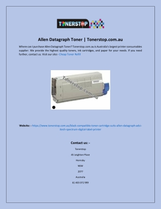 Allen Datagraph Toner  Tonerstop.com