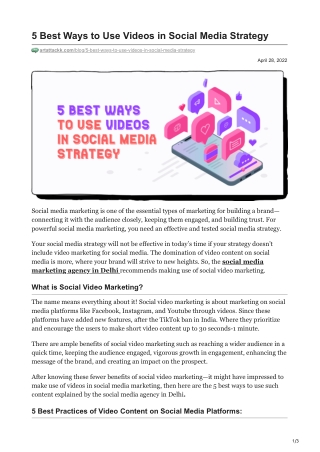 5 Best Ways to Use Videos in Social Media Strategy