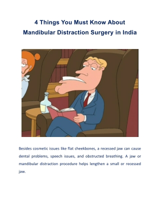 All that You Wanted to Know About Mandibular Distraction Surgery in India