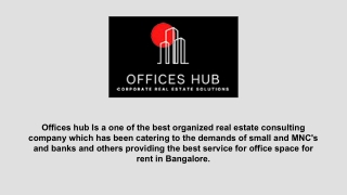 Coworking Space Bangalore - Offices Hub