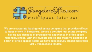 Office Space for Rent Furnished