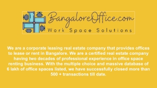Office Space for Rent Furnished