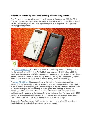 Asus ROG Phone 5 | Best Multi-tasking and Gaming Phone