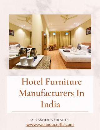 8 Hotel Furniture Manufacturers In India