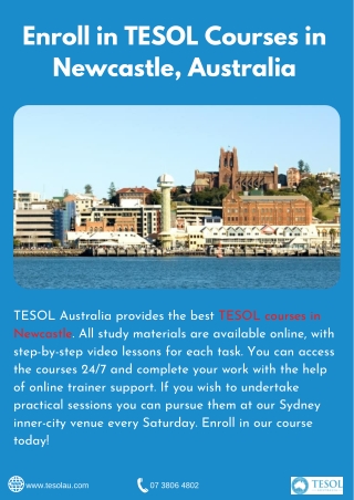 Enroll in TESOL Courses in Newcastle, Australia