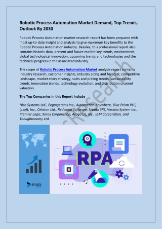 Robotic Process Automation Market Strategy, Share By 2030