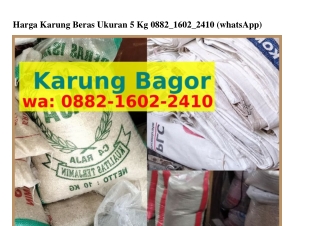 Harga Karung Beras Ukuran 5 Kg
