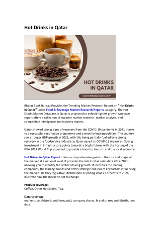 Qatar Hot Drinks Market Research Report 2021-2026