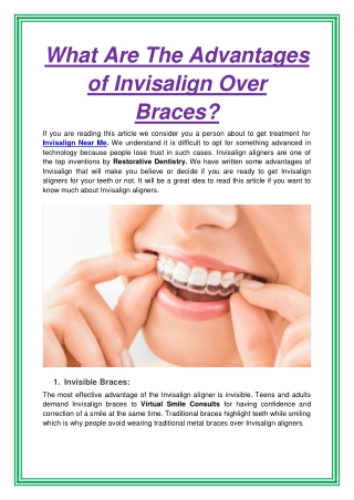 What Are The Advantages of Invisalign Over Braces