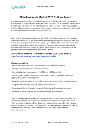 2021 Insomnia Industry Global Analysis Report