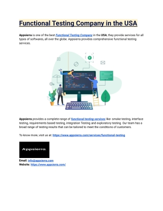 Functional Testing Company in the USA