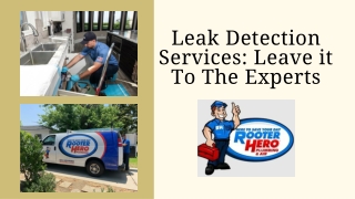 Leak Detection Services Leave it To The Experts