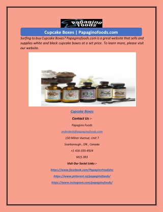 Cupcake Boxes | Papaginofoods.com