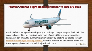 Frontier Airlines Flight Booking Number  1-866-579-8033