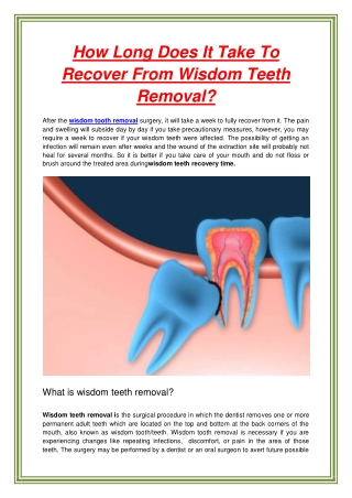 How Long Does It Take To Recover From Wisdom Teeth Removal