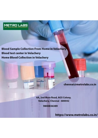 Blood test center in Velachery