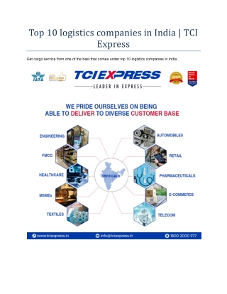 Top 10 logistics companies in India | TCI Express