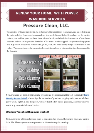 Professional Power Washing Services By Pressure Clean LLC