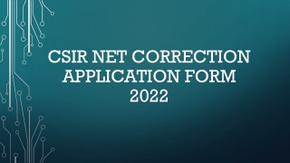 CSIR NET Correction Application Form 2022