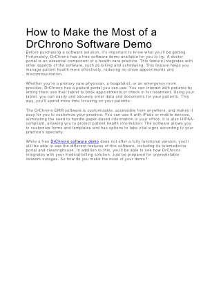 How to Make the Most of a DrChrono Software Demo