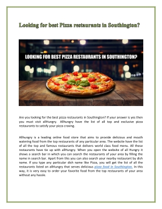 Looking for best Pizza restaurants in Southington