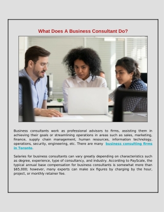 What Is The Role Of A Business Consultant?