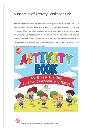 5 Benefits of Activity Books for Kids - Bookswagon