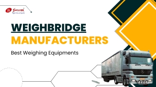 Weighbridge - Manufacturers & Suppliers in India