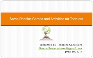 Some Phonics Games and Activities for Toddlers