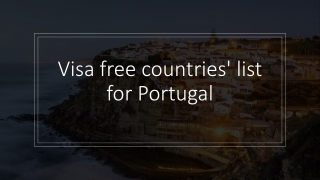 Visa free countries' list for Portugal