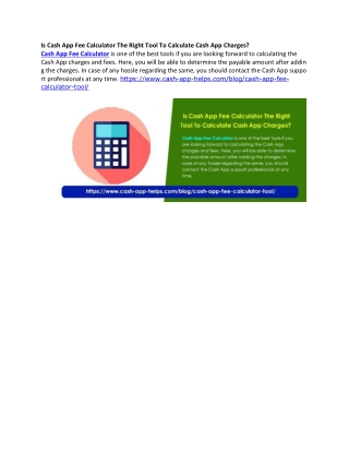Is Cash App Fee Calculator The Right Tool To Calculate Cash App Charges