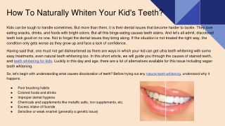 How To Naturally Whiten Your Kid's Teeth