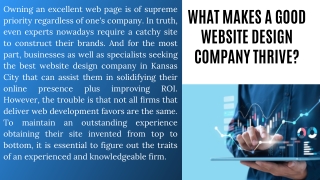 What Makes A Good Website Design Company Thrive?