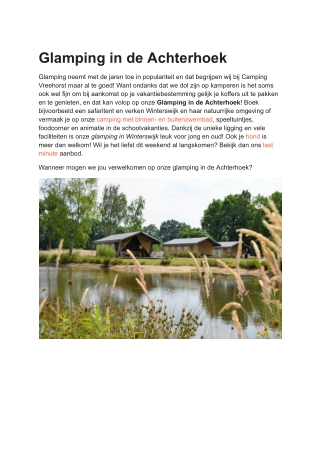 Glamping in de Achterhoek