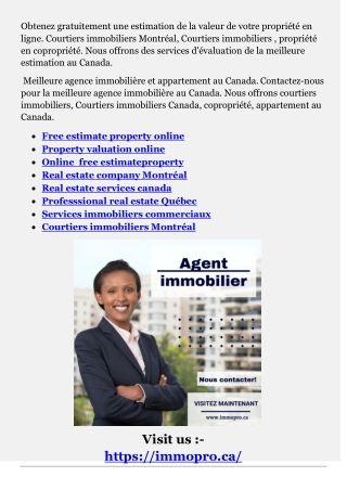 Professsional real estate Québec