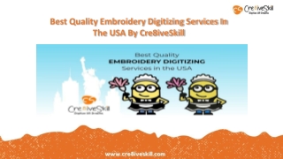 Embroidery Digitization Services In the USA By Cre8iveSkill