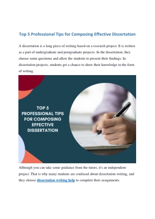 Top 5 Professional Tips for Composing Effective Dissertation